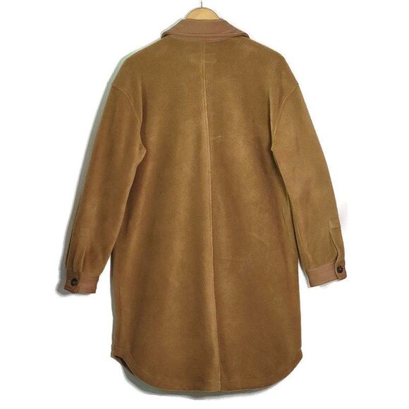 BlankNYC Fleece Shacket Camel Tan Button Down Long Jacket Size S Oversized - Picture 8 of 16